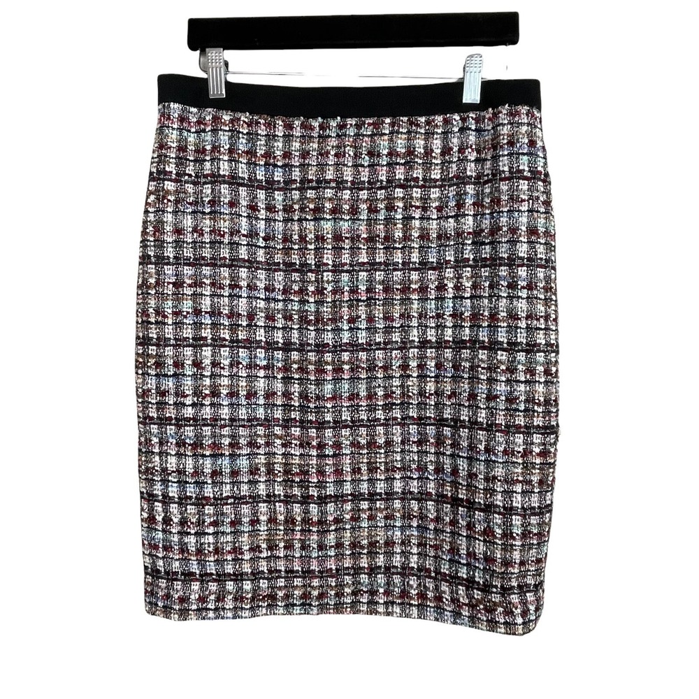 NWT Talbots‎ Colorful Plaid Tweed Pencil Skirt Petite Sz 10P Preppy Classic